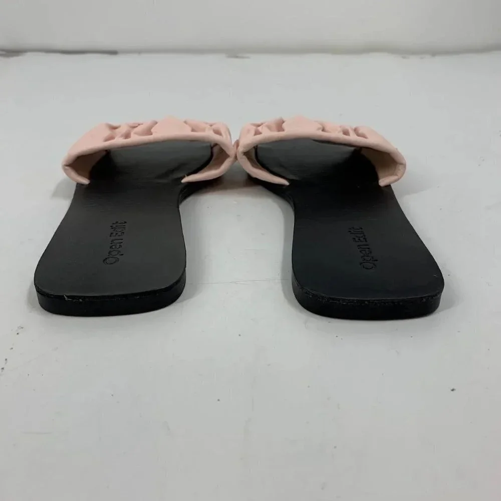 Open Edit Women's Brynn Square Toe Flats Slip On Chic Slide‎ Sandals Size 6 NWOB - Picture 9 of 14
